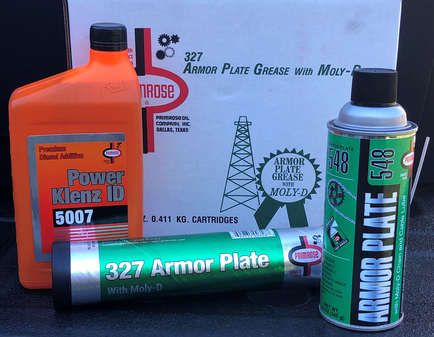 Bundle - 5007, 327, 548 - ASJ Products, LLC. Diesel additive, grease and chain lube bundle for equipment maintenance.