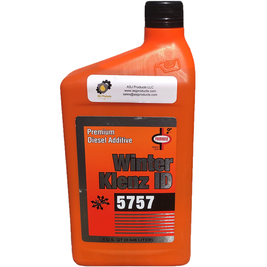 Primrose 5757 Premium Winter Klenz ID Diesel Fuel Additive with Ice Check, bottle showing label and nozzle for winter fuel treatment. Winter diesel fuel additive, anti-gel cold-flow treatment and injector cleaner.